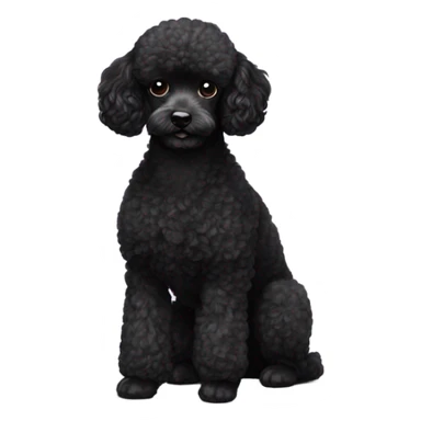A tiny black mini poodle sticker