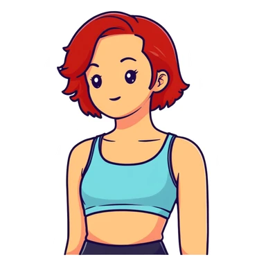 red-haired girl in a crop top sticker
