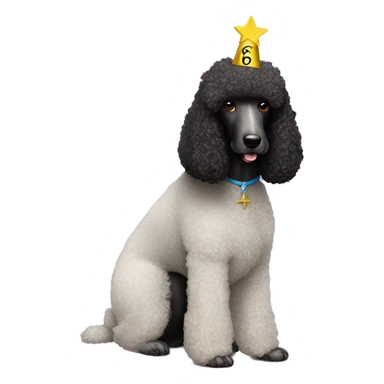 Jesus Christ celebrating the 6th birthday of a black standard poodle sticker