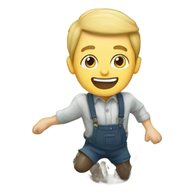 White man jumping in mud puddle sticker