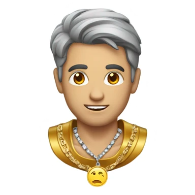 casual male with jewelry and medalla sticker