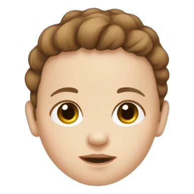 A newborn with brown hair and white skin sticker