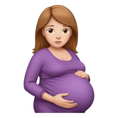very heavily pregnant overdue woman with super  large belly sticker