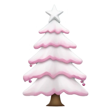 White and pink christmas tree sticker