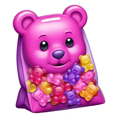 Bag of gummy bears feminine colors sticker