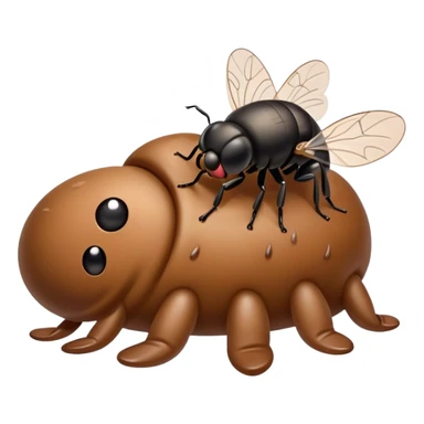 Stinky poop with flies sticker