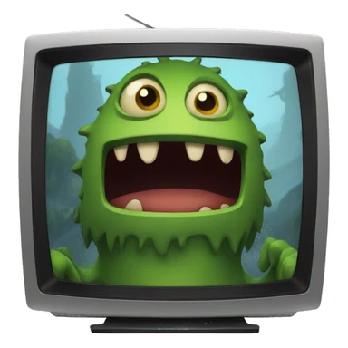 monster on TV sticker