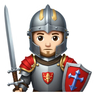 give me medieval knight with a helm, and he has a gauntlet holding a sword. style can be a bit pixelated /8bit sticker