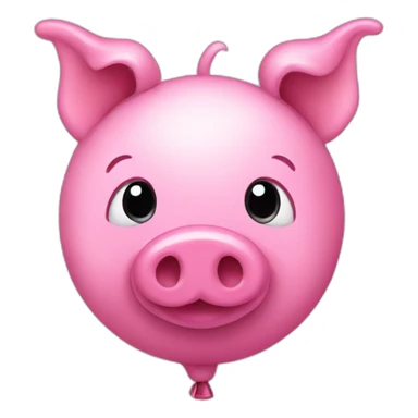 pink pig balloon sticker