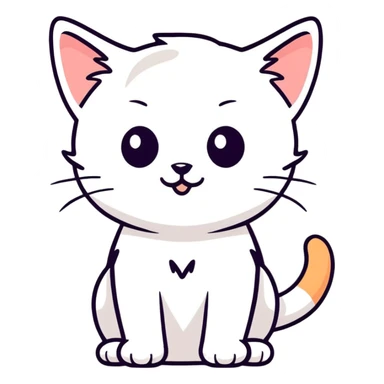 cute kitten, cartoonish sticker style sticker