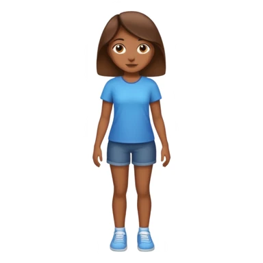 full body girl with brown skin and brown hair sticker