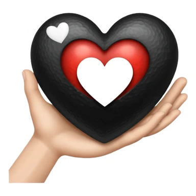  black and white heart in hand sticker