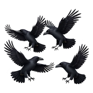 group of ravens in flight sticker