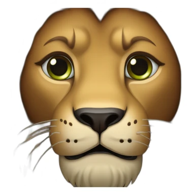 Lion crinière noire fourrure marron yeux verts   sticker