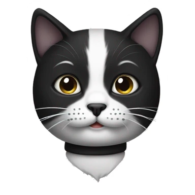 Black and white cat with mustache sticker