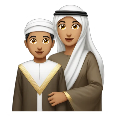 emirati woman with her son sticker