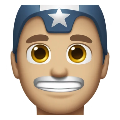 Captain America smiling head WHITE EYES sticker
