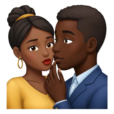 Kiss black woman White black man sticker