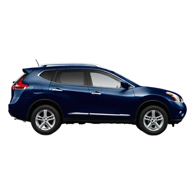 Car, dark blue 2013 Nissan Rogue, side shot sticker