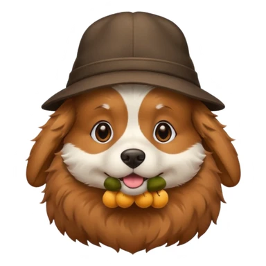 un chien avec un chapeau sticker