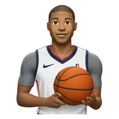 mbappe playing basket ball sticker