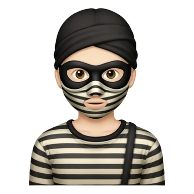 thief, with stripped shirt,thief mask. sticker