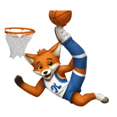 teenage fox dunking a basketball sticker