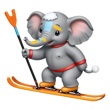 skiing elephant sticker