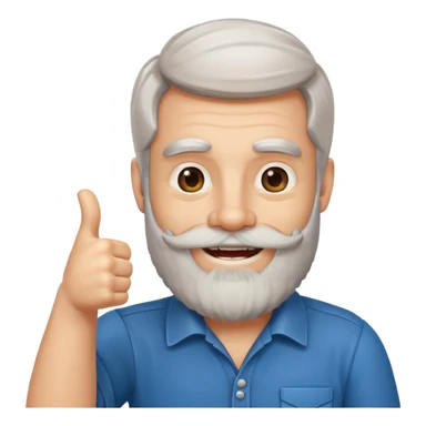 happy boomer giving a thumbs up and the boomer should have a beard sticker