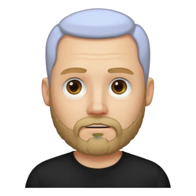 Bearded bald blonde man black shirt sticker