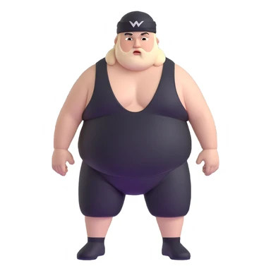 White skin fat guy with black durag in wrestling singlet sticker