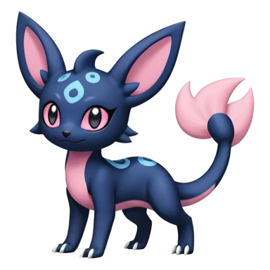 Nebulae Salandit-Meowstic-Umbreon-Fakémon-hybrid-creature (full body)  sticker