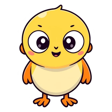 playful cartoon character, bright colors, big expressive eyes sticker