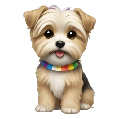 Morkie with pride flag  sticker