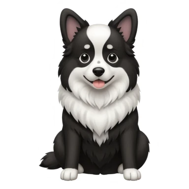 A dog with black and white colors in a sitting position big dog sticker