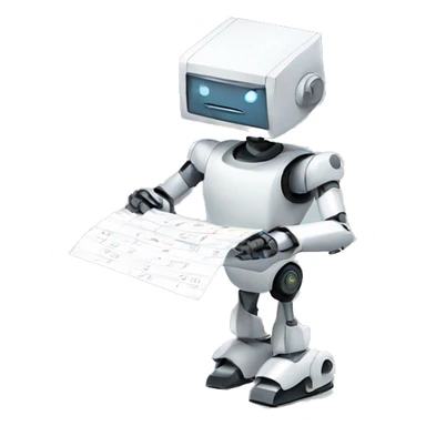 Robot counting papers  sticker
