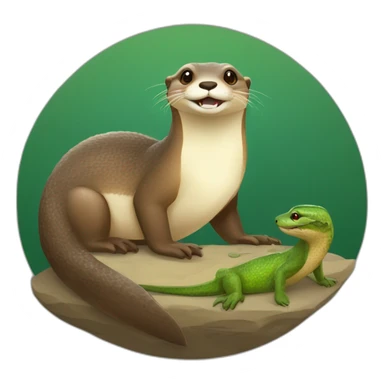 Loutre et lézard sticker