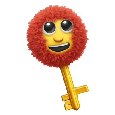 keys with pom pom sticker