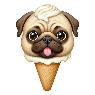 Ice cream that looks like a pug sticker