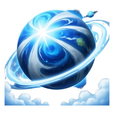 The image is a sci-fi poster with glowing blue text that reads “STAR BLAST.” A bright blue planet or star glows at the bottom, giving the design a futuristic, space-themed look. sticker