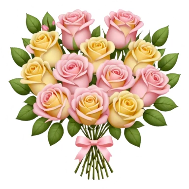pastel heart bouquet sticker