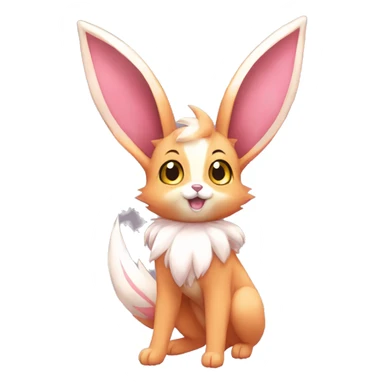 Sylveon-Eevee-Bunny-Fox-Pokémon-fusion full body sticker