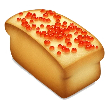 a piece of bread with butter and red caviar sticker