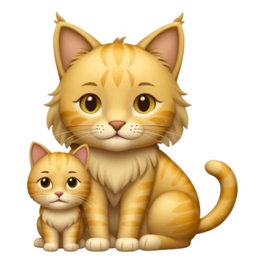 Gata masajeando el pelo de un león sticker