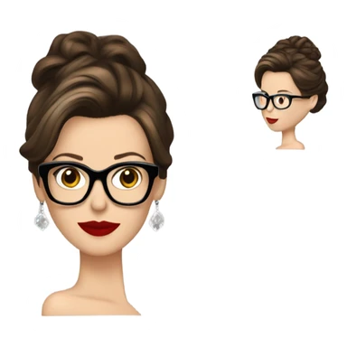 Kate Beckinsale red dress, glasses, updo sticker