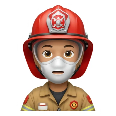 Firefighter with mouth Mask sticker