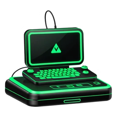 Modern Black And Green Cyber Gaming Aesthetic Scenery Deco sticker