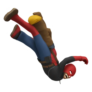 Daredevil falling off of a snowy moumtain sticker