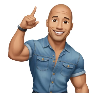 Dwayne the rock Johnson flirty in Jean shorts sticker