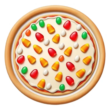 whole pizza with candy corn and jelly beans as toppings sticker